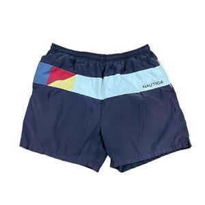 Vintage Nautica Color Block Swim Trunks
